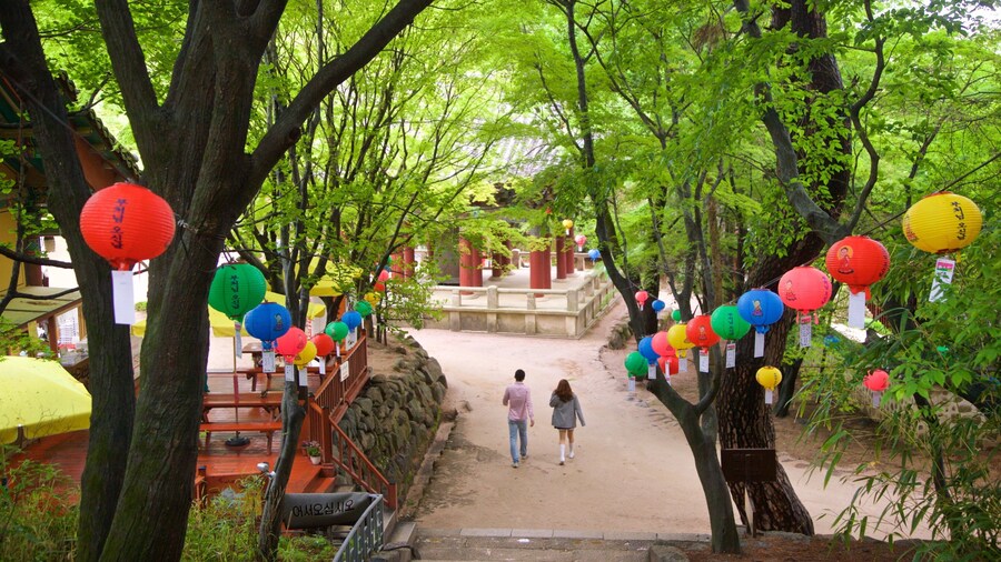 Bulguksa Temple featuring a park as well as a couple