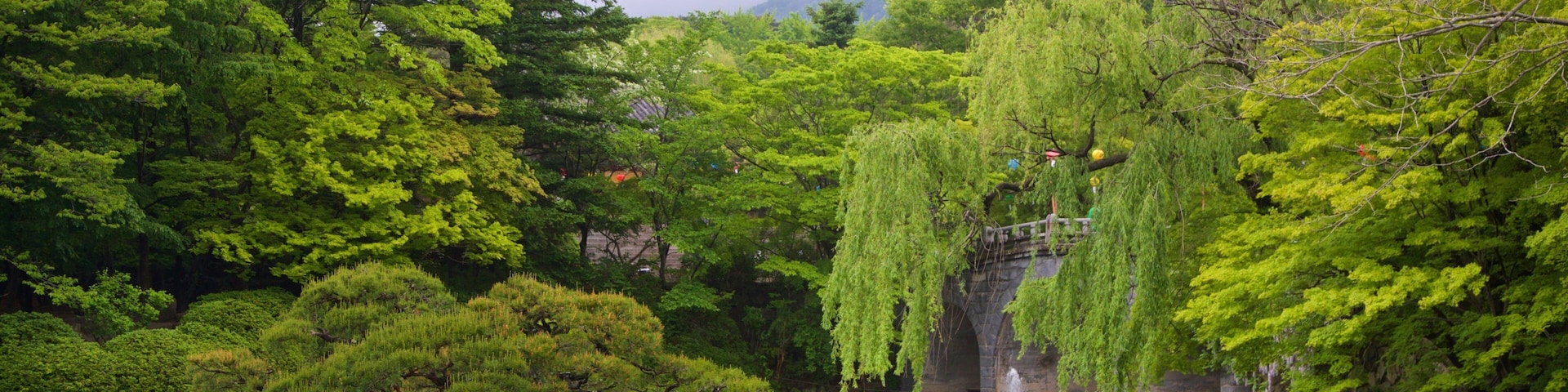 Bulguksa Temple which includes a pond and a park