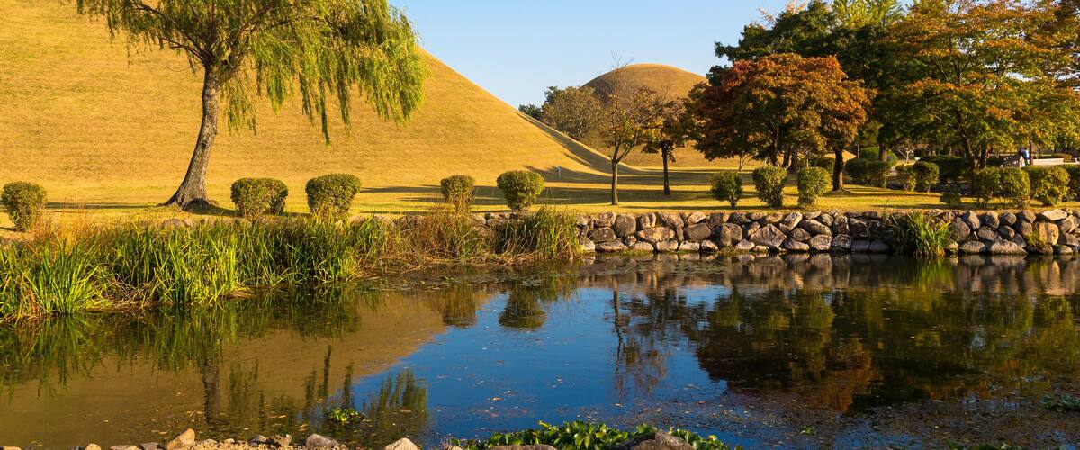 Lake in Tumuli Park in Gyeongju, South Korea; Shutterstock ID 182208575; purchase_order: SF 06557000; job: ; client: ; other: