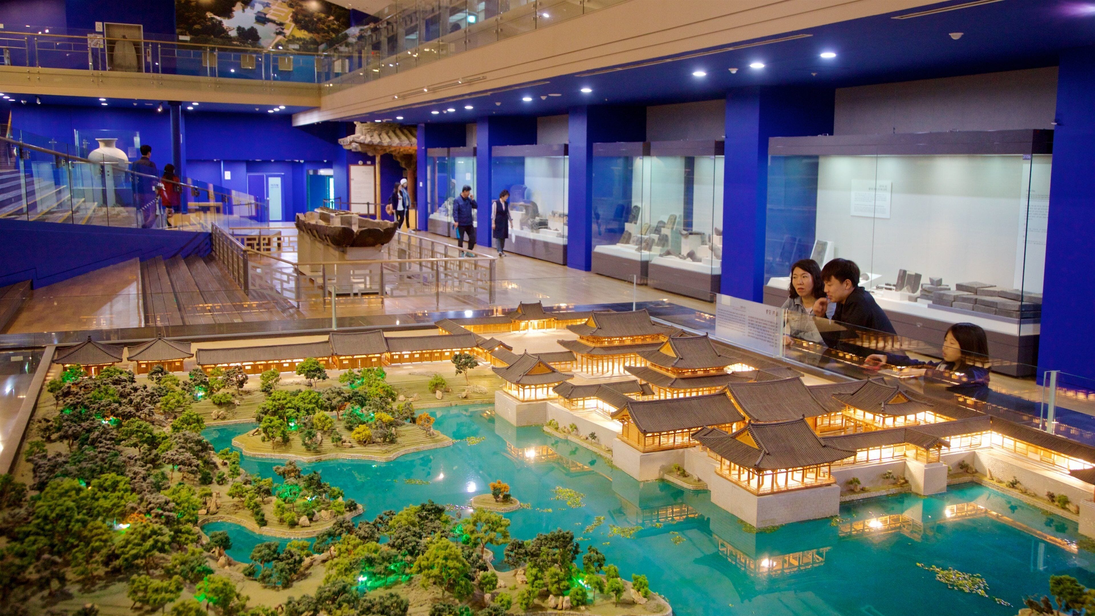 Gyeongju National Museum featuring interior views as well as a family