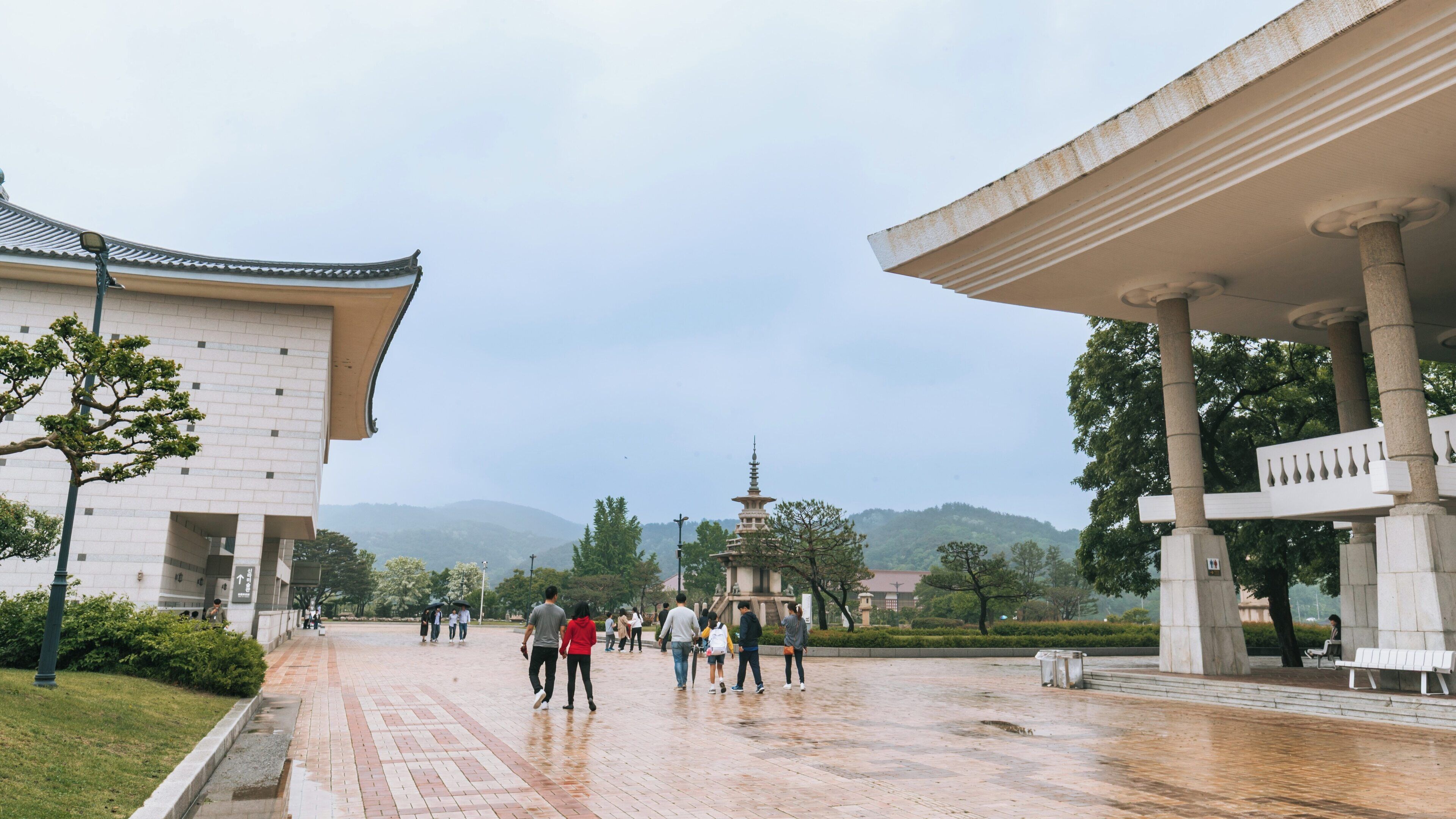 Gyeongju National Museum showcases rich history in North Gyeongsang, South Korea, drawing visitors to explore cultural heritage on a rainy day