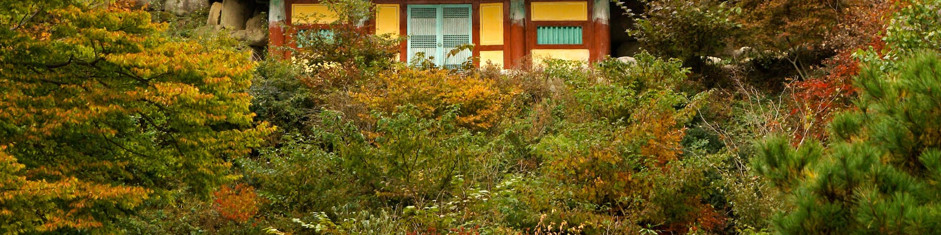 Autumn colors surround Seokguram Grotto containing a Buddha image, Gyeongju, South Korea; Shutterstock ID 775662406; purchase_order: SF 06557000; job: ; client: ; other: