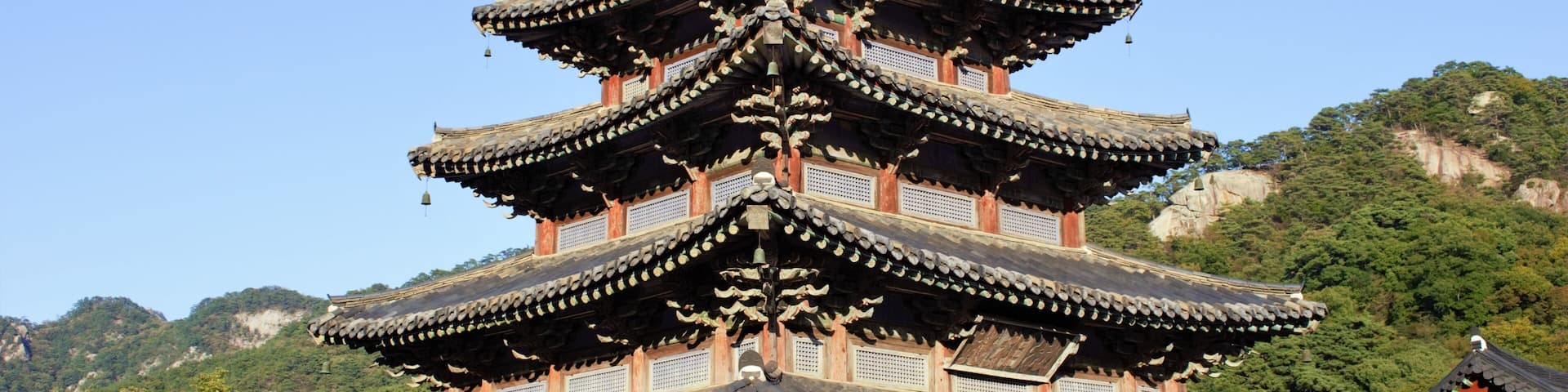 Palsangjeon five story wooden pagoda at Beopjusa temple, Songnisan National Park, Korea