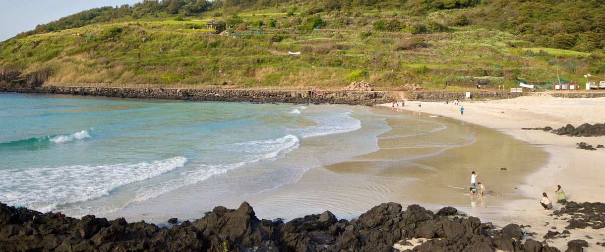 St Maarten and St Martin which includes general coastal views and a beach