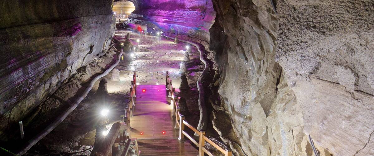 Manjanggul Lava-tube Cave showing caves