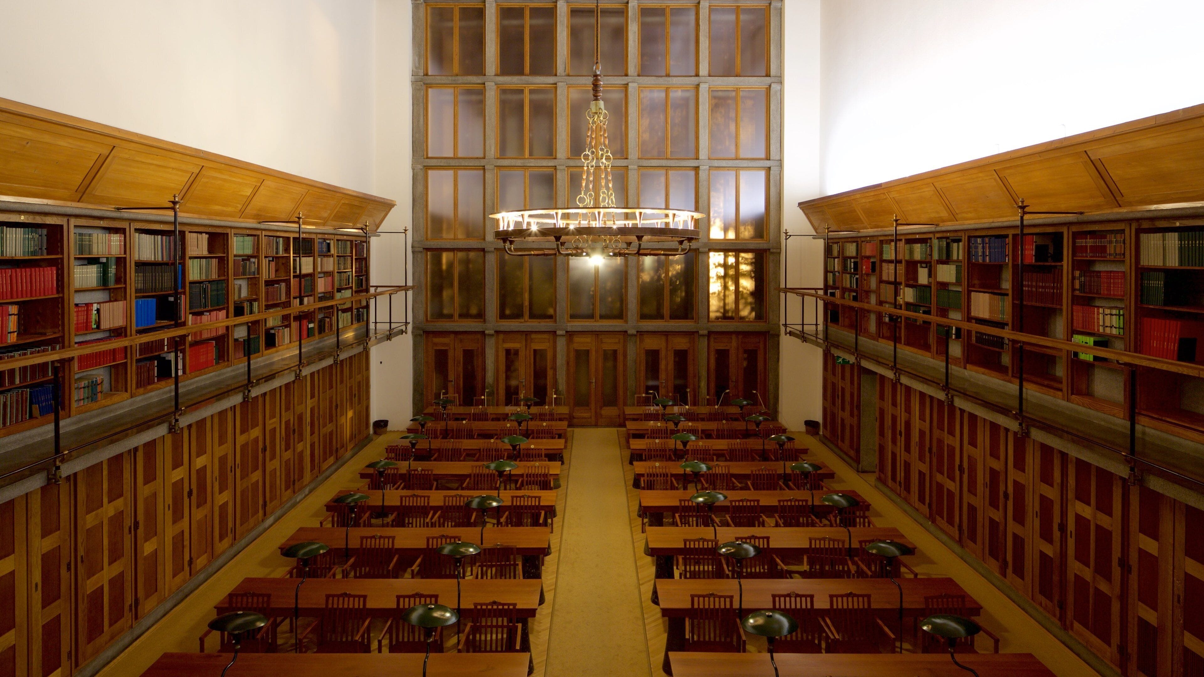 National and University Library of Slovenia showing interior views