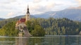 Church of Sv Marika Bozja showing a church or cathedral, forest scenes and a lake or waterhole