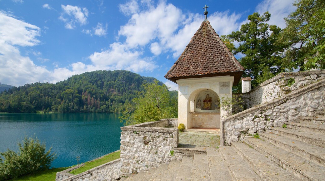 Church of Sv Marika Bozja featuring a lake or waterhole