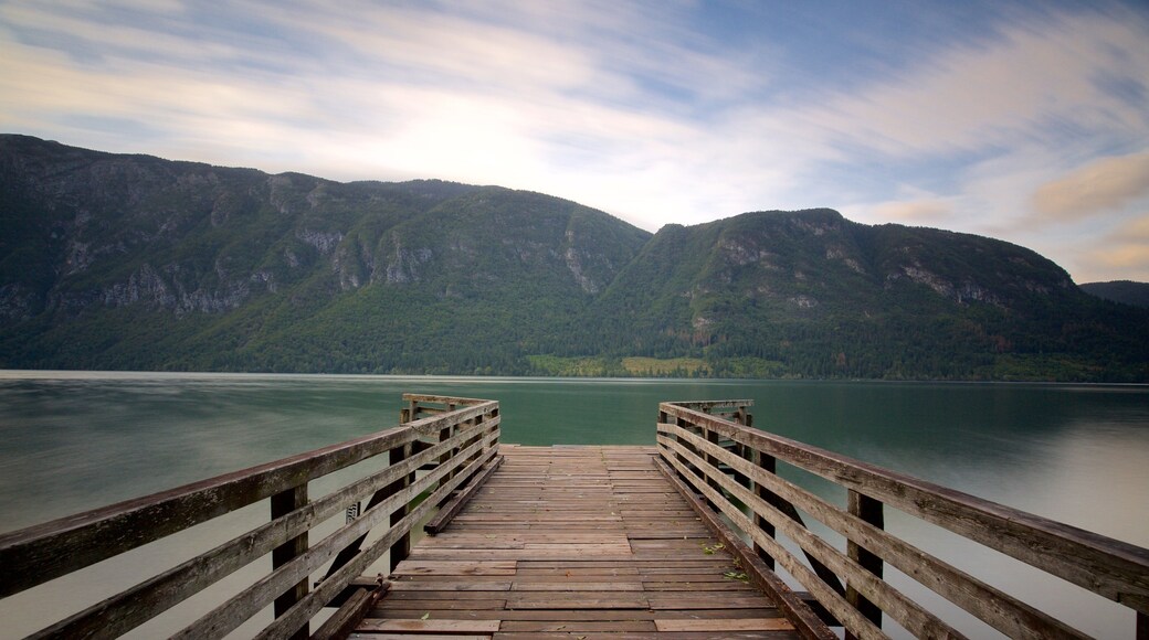 Lake Bohinj featuring mountains and a lake or waterhole