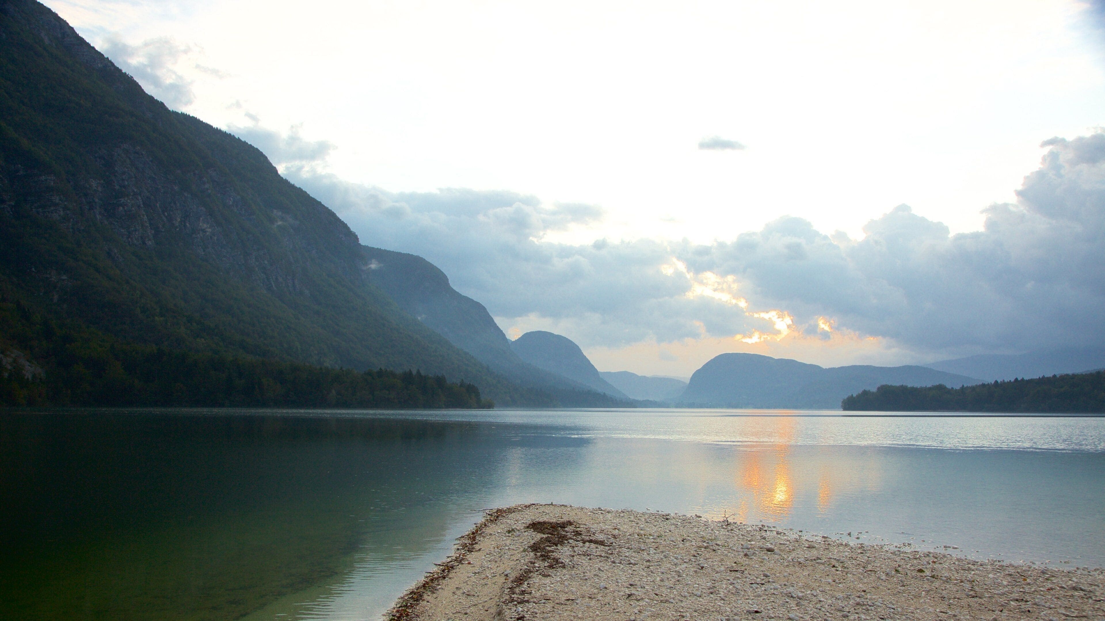 Lake Bohinj showing landscape views, a lake or waterhole and mountains