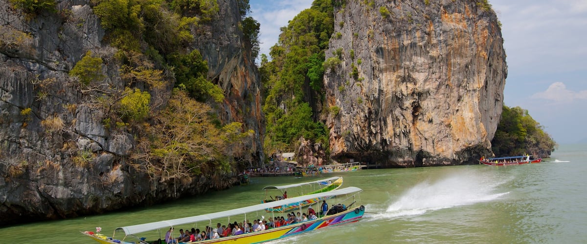 Parque nacional Ao Phang Nga que incluye escenas tropicales, vistas generales de la costa y vistas de paisajes