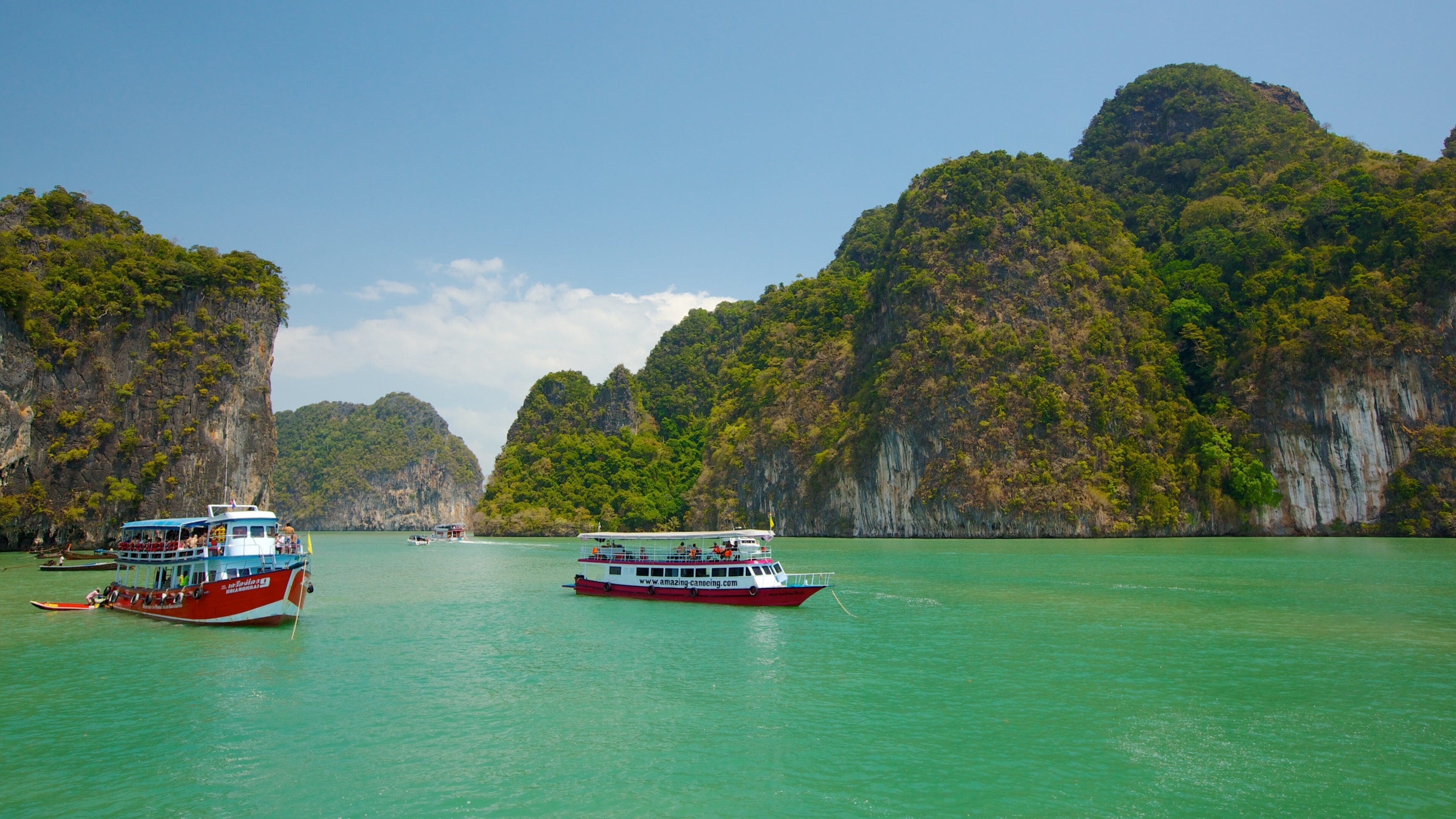 Ao Phang Nga National Park featuring tropical scenes, mountains and boating