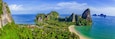 Krabi - Railay beach seen from a drone. One of Thailand's most famous luxurious beach.