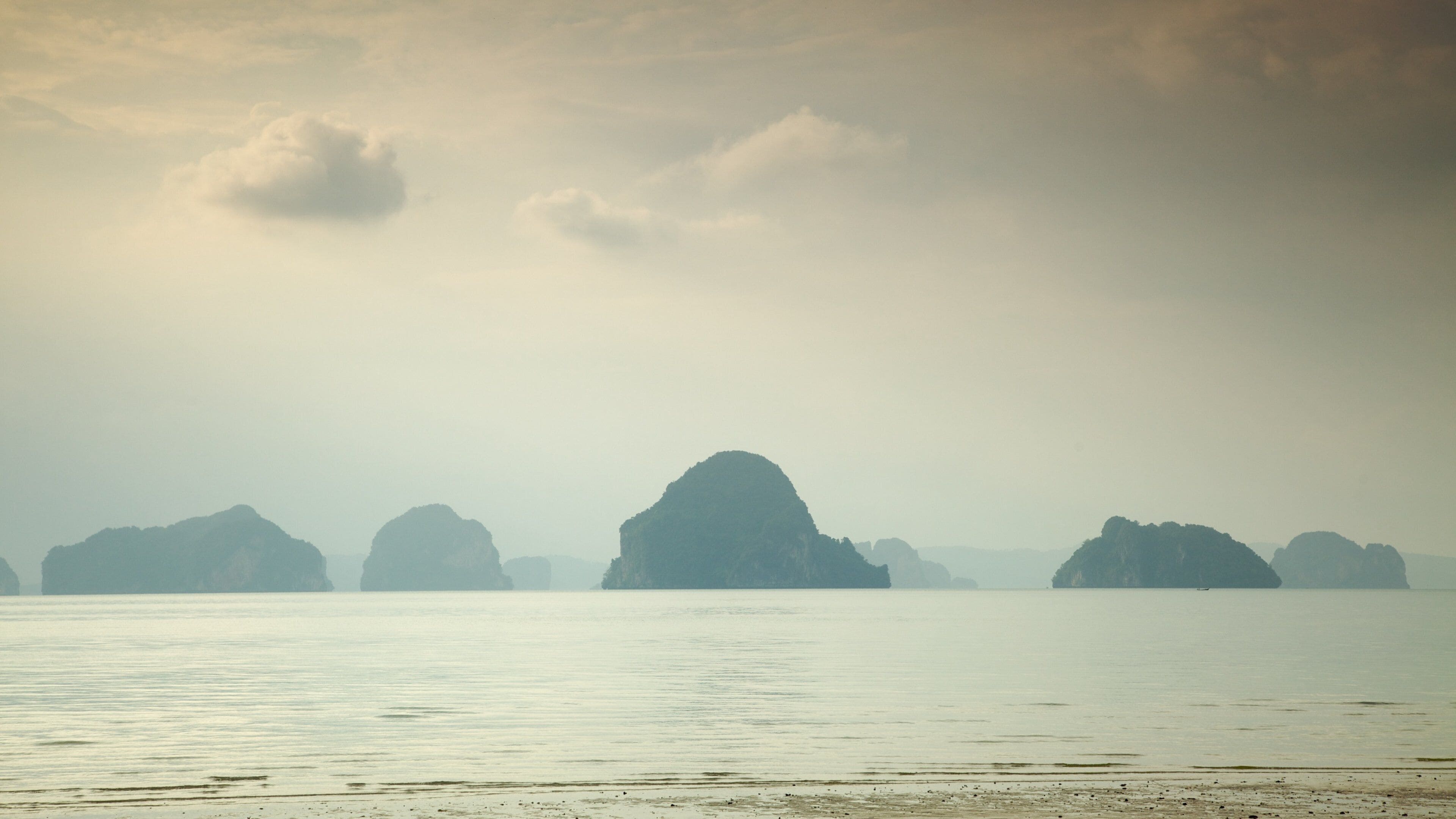 Ao Phra Nang Beach featuring island views, mist or fog and general coastal views