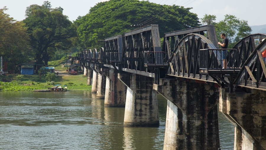 Bridge Over the River Kwai showing a bridge and a river or creek