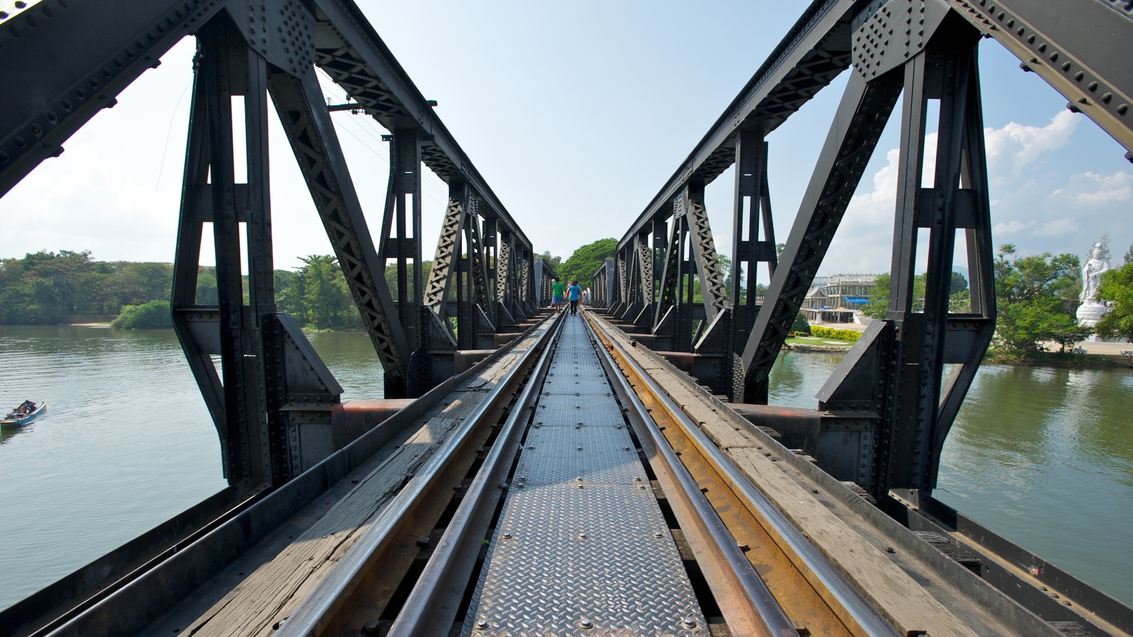Bridge Over the River Kwai showing railway items, a river or creek and a bridge