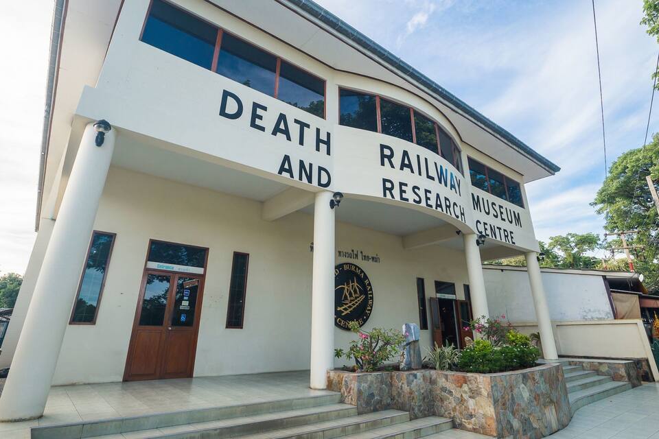 A building with a sign reading "Death and Railway Research Museum Centre".