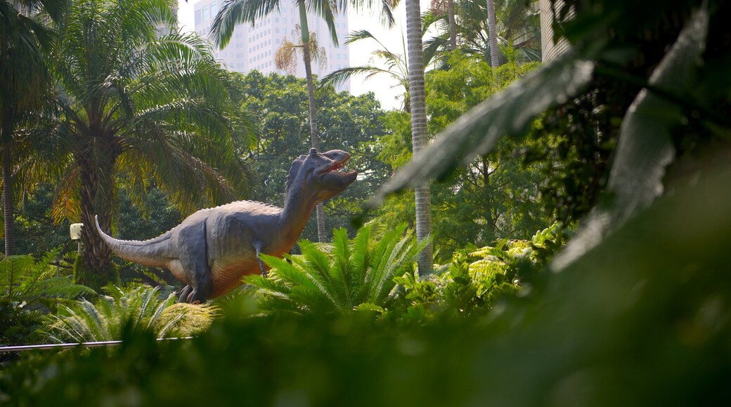 Nasjonalmuseet for naturvitenskap som viser statue eller skulptur og hage