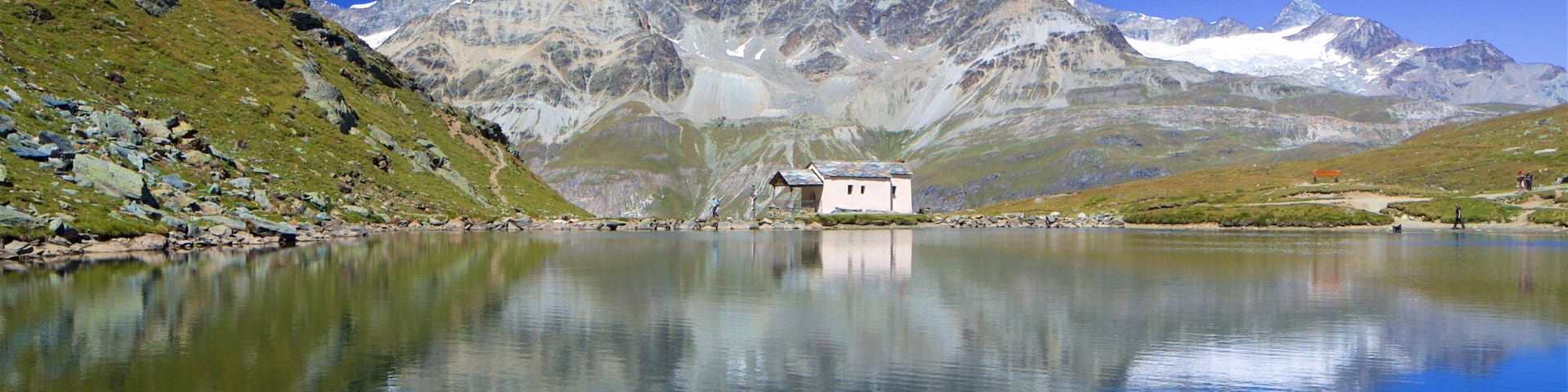Schwarzsee Lake showing a lake or waterhole and mountains
