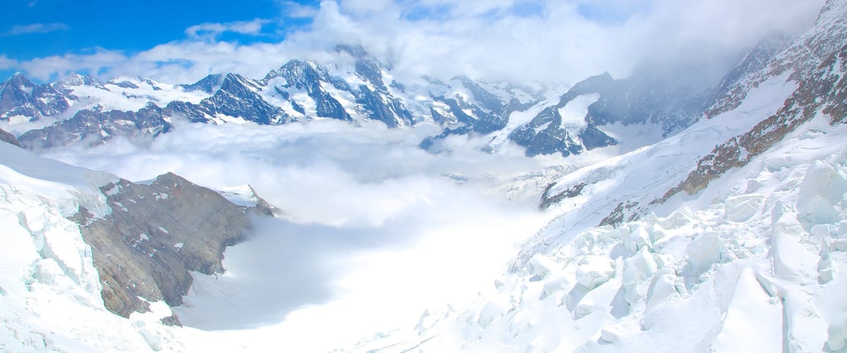 Jungfraujoch showing snow, mountains and landscape views