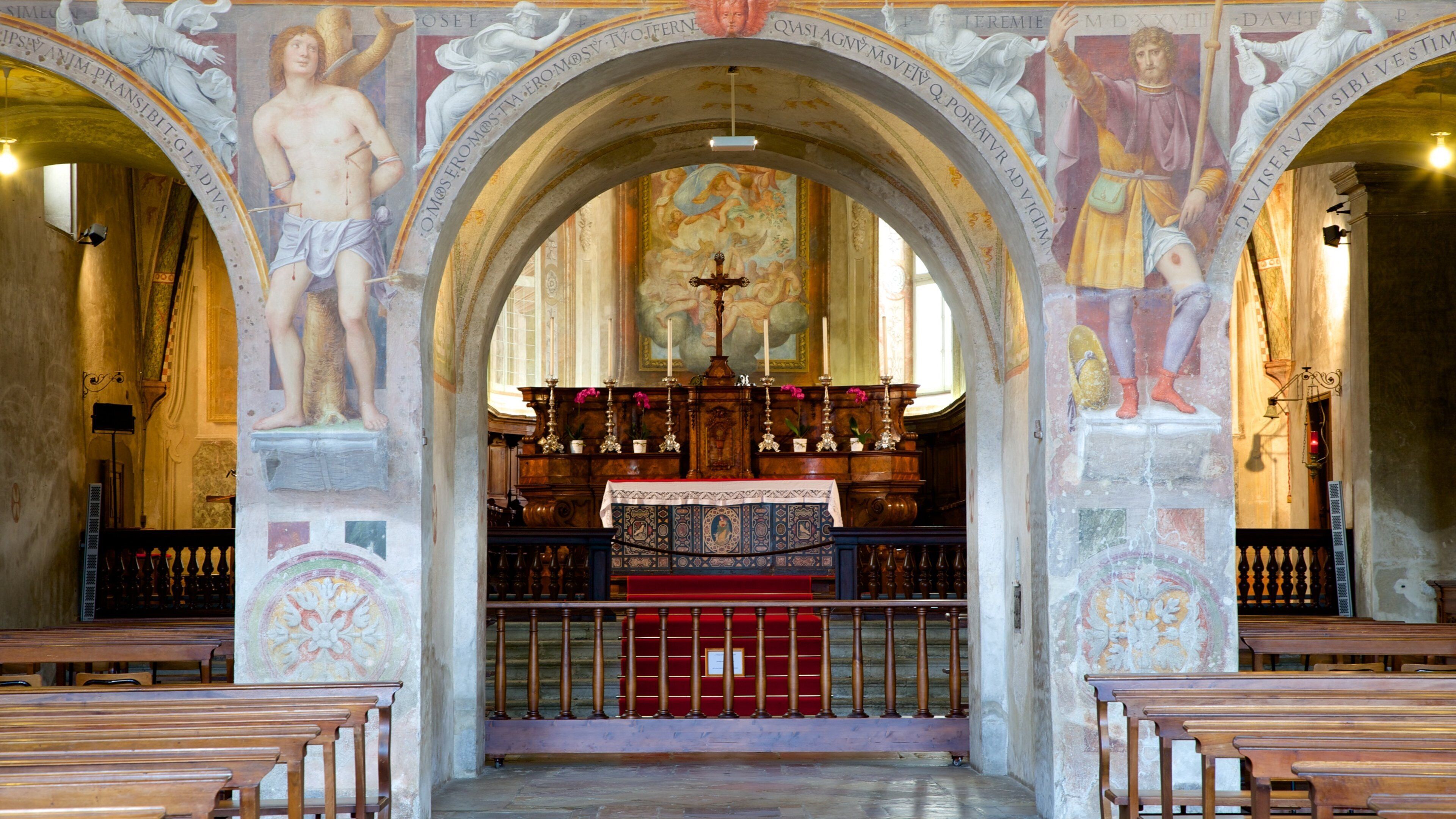 Santa Maria degli Angeli showing interior views, a church or cathedral and art
