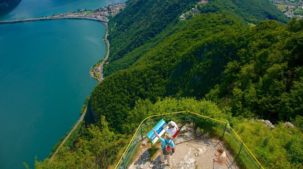 Monte San Salvatore showing views and a river or creek as well as a couple