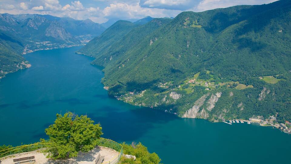 Monte San Salvatore featuring landscape views, tranquil scenes and a river or creek