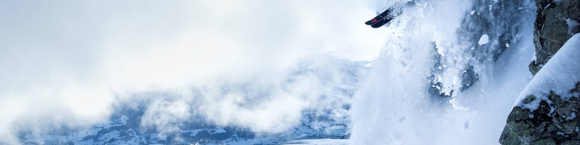Laax Ski Resort showing mist or fog, snow and snow skiing