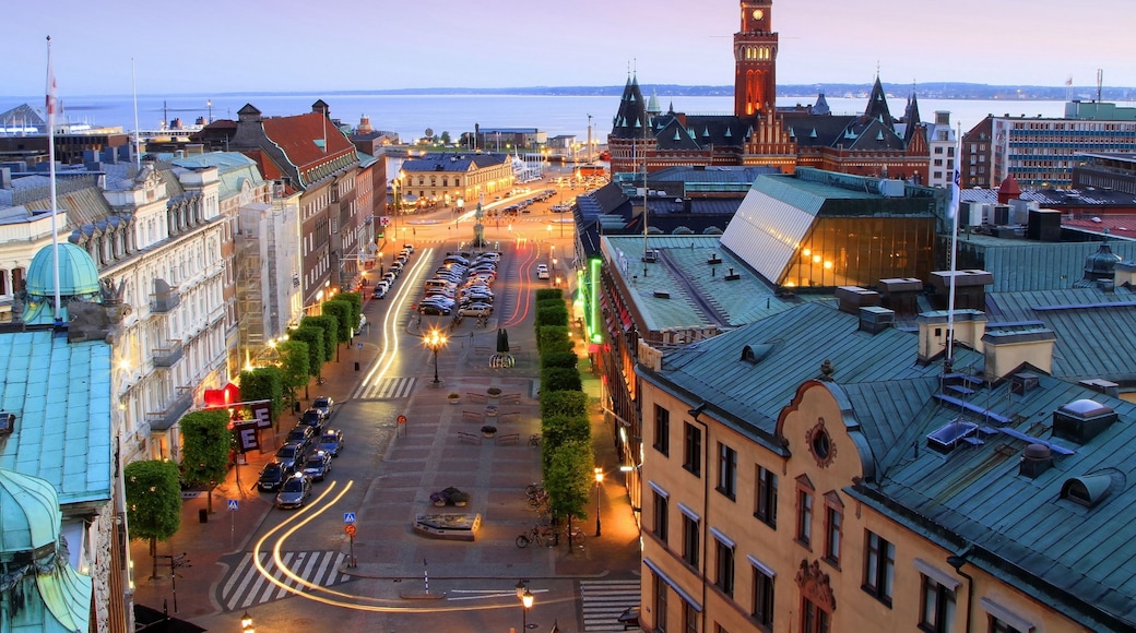 Panorama of Helsingborg at twilight