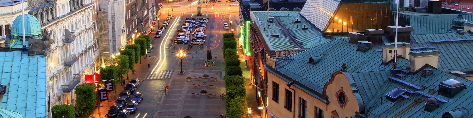 Panorama of Helsingborg at twilight