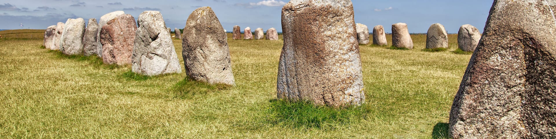 Image of "Ales stenar", famous standing stones landmark in southern Sweden.