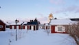 Chiesa di Gammelstad mostrando neve