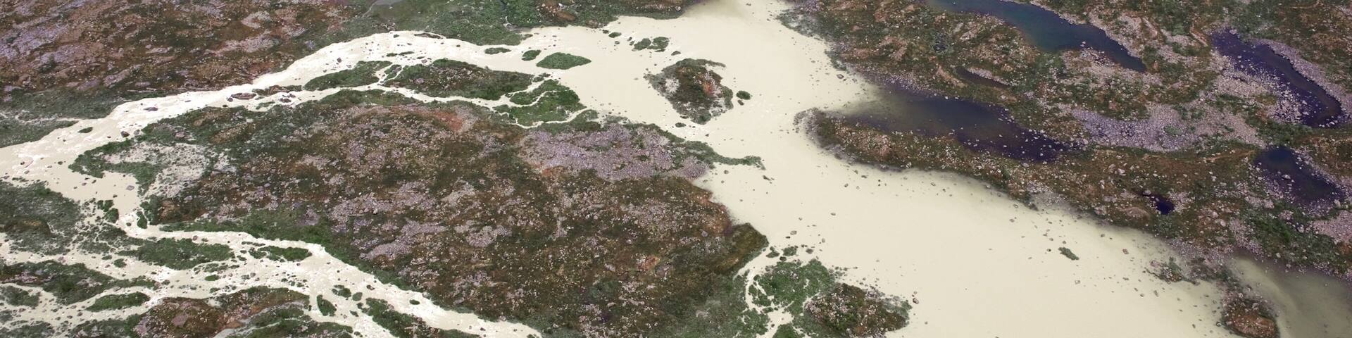 Sarek National Park which includes a sandy beach