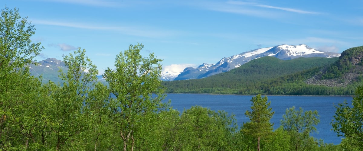 Stora Sjofallet National Park mettant en vedette lac ou étang