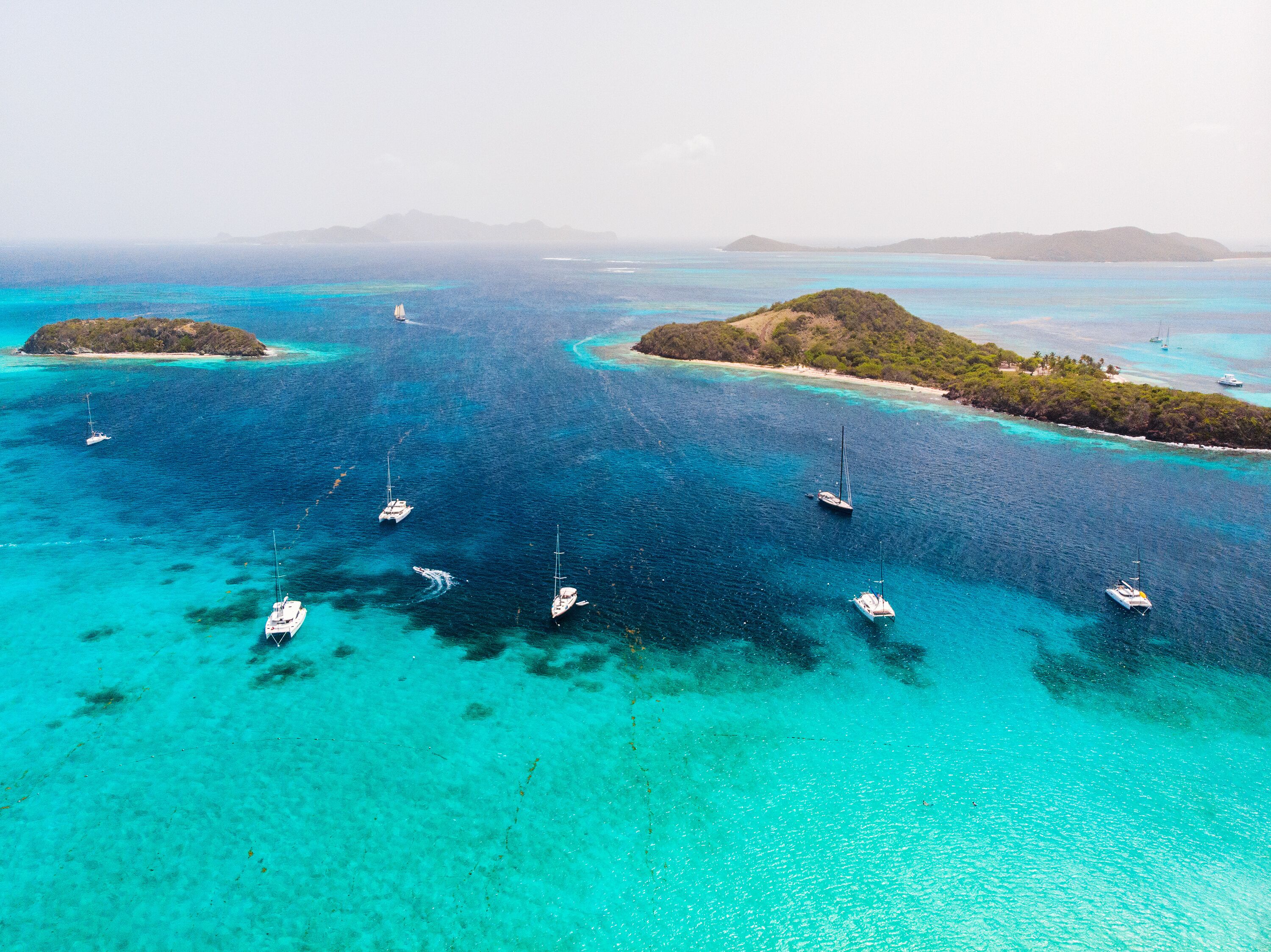 Top view of Tobago cays
