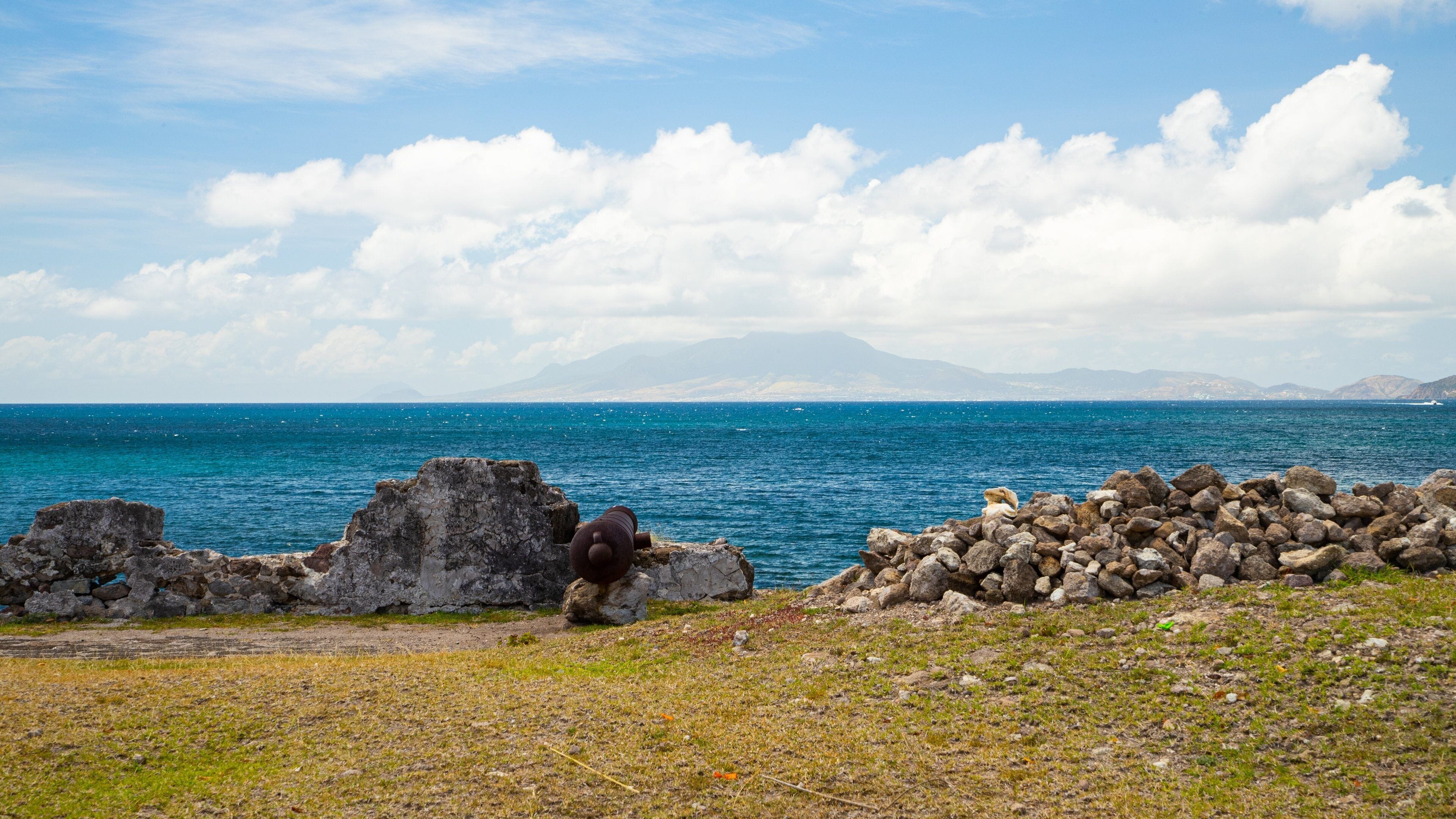 Fort Charles showing rugged coastline and general coastal views