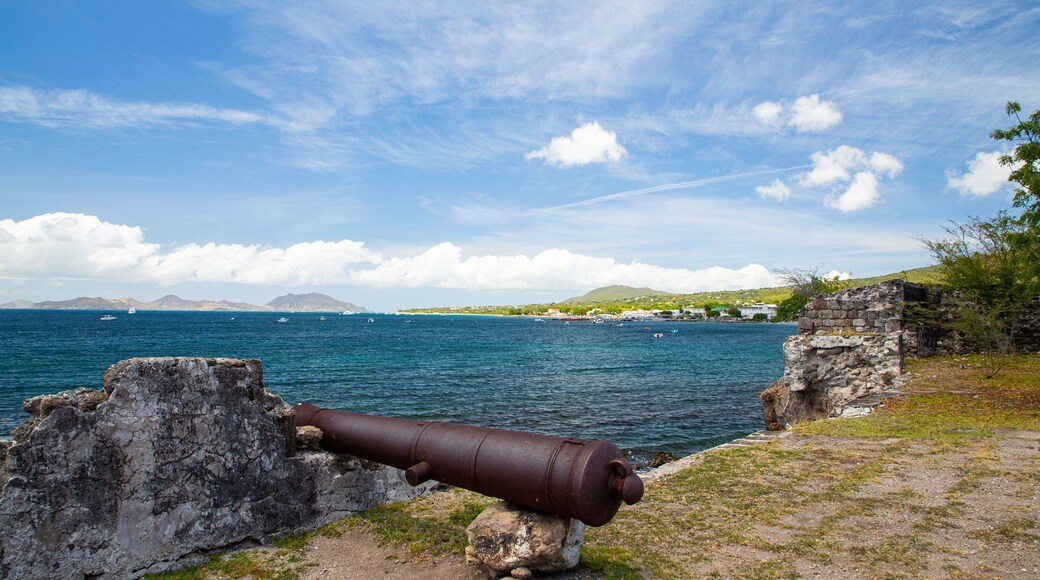 Fort Charles featuring heritage elements and general coastal views