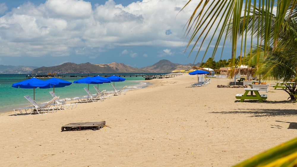 Pinney\'s Beach featuring general coastal views