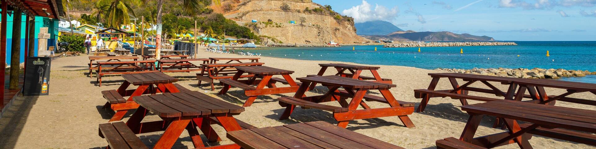 Frigate Bay Beach which includes general coastal views, tropical scenes and a sandy beach