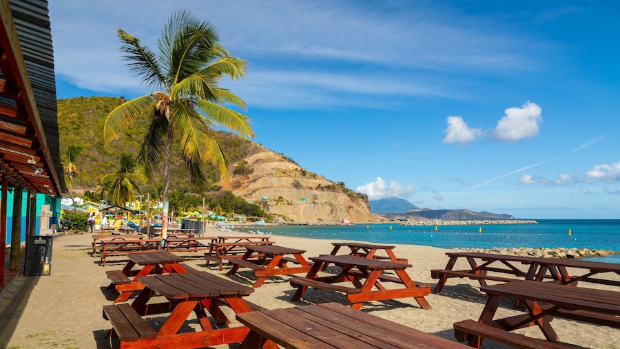 Frigate Bay Beach which includes general coastal views, tropical scenes and a sandy beach