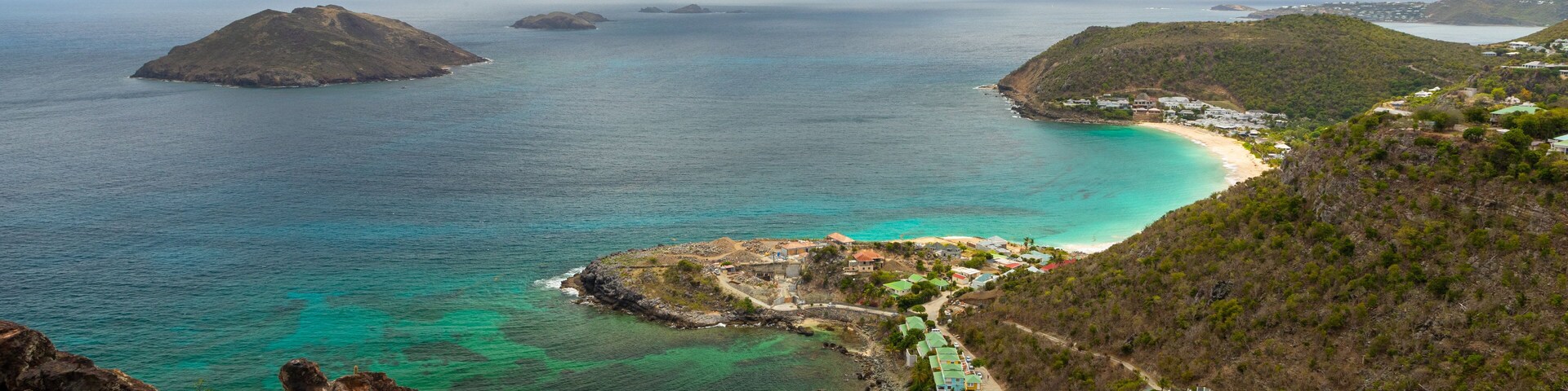 Colombier Beach featuring landscape views, general coastal views and island views