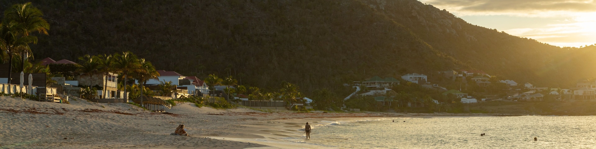Flamands Beach featuring a sandy beach, a sunset and general coastal views