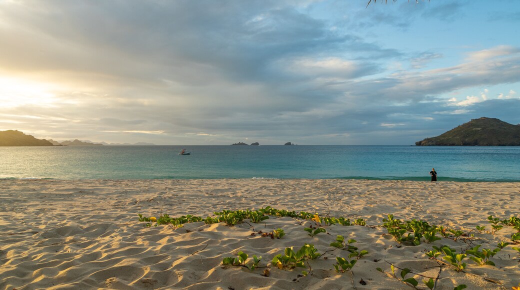 Flamands Beach showing a sandy beach, a sunset and general coastal views