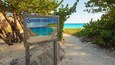 Gouverneur Beach showing a sandy beach and signage