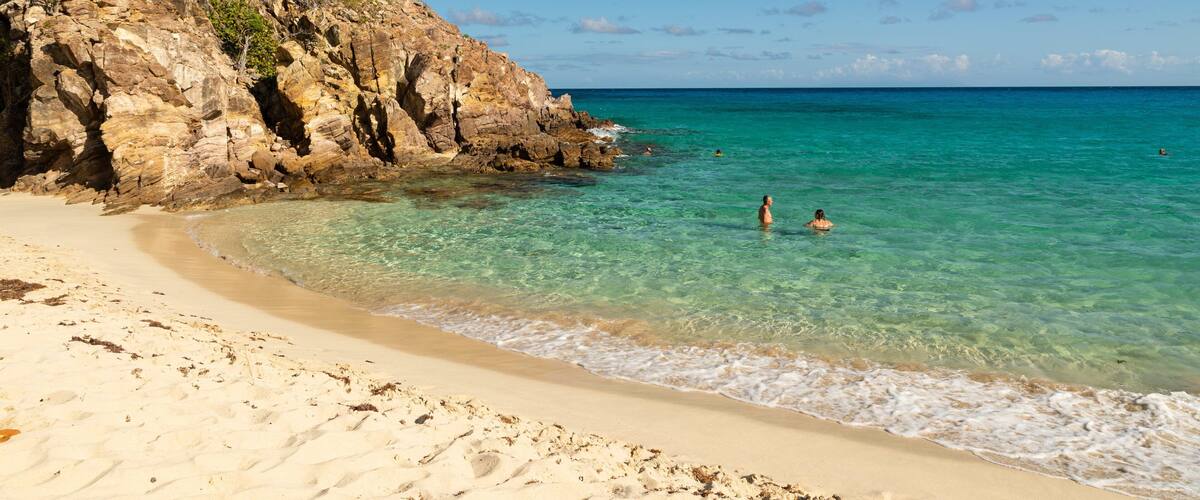 Gouverneur Beach featuring general coastal views, a sandy beach and rocky coastline