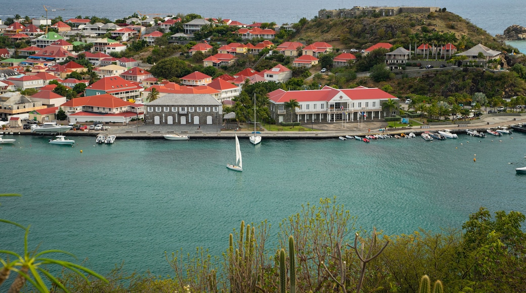 Gustavia Harbor showing sailing, a coastal town and general coastal views