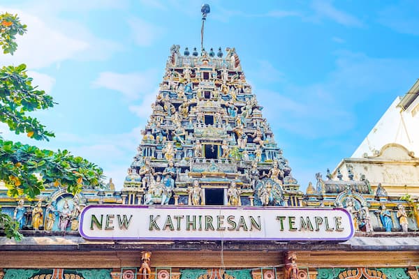 Gopuram tower of Hindu Temple in Colombo, Sri Lanka
