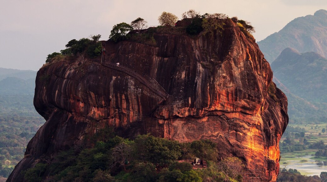 Sunset over the Lion Rock in Sigiriya, Sri Lanka