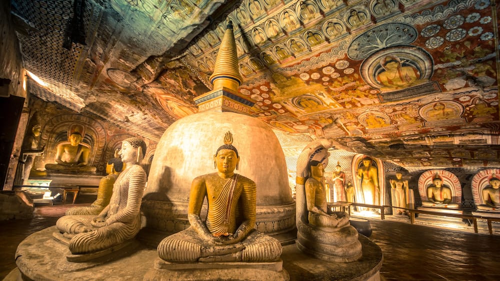 Buddha statues in Dambulla Cave Temple, Srilanka