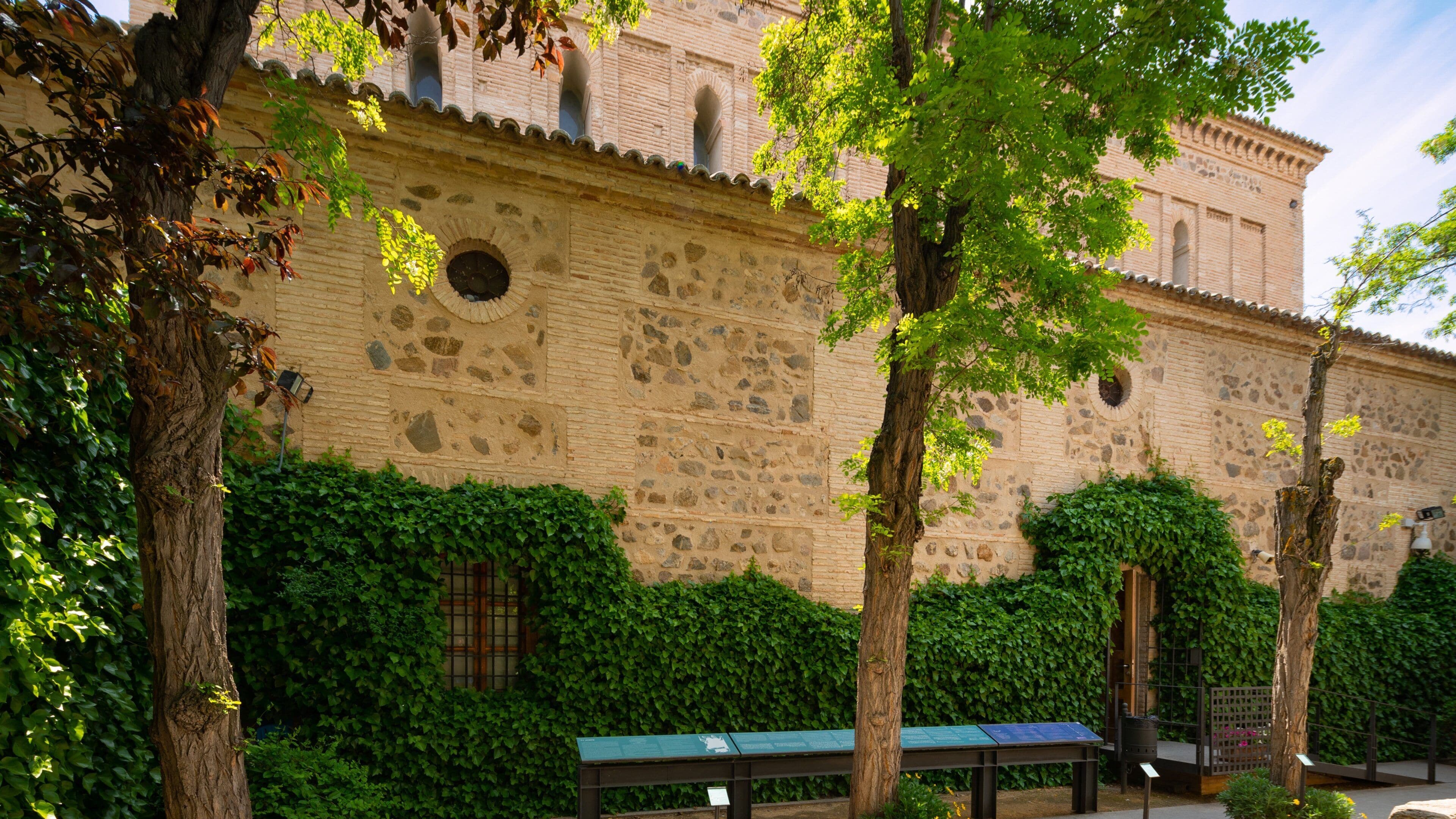 Synagogue of El Transito which includes heritage elements and a park